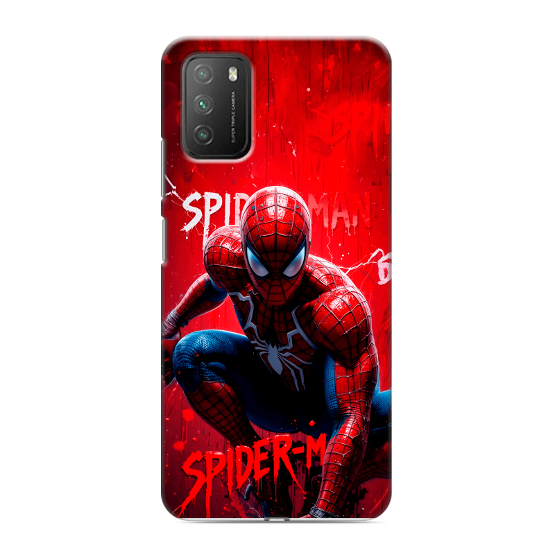 Пластиковый чехол на Xiaomi Poco M3 с принтом Spiderman Человек паук Пластиковый чехол на Xiaomi Poco M3 с принтом Spiderman Человек паук