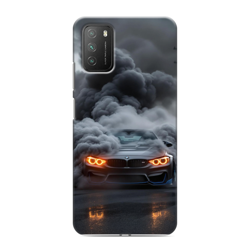 Пластиковый чехол на Xiaomi Poco M3 с принтом BMW БМВ Пластиковый чехол на Xiaomi Poco M3 с принтом BMW БМВ