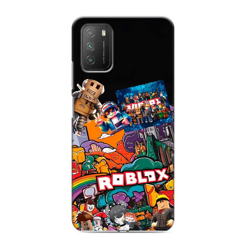 Силиконовый противоударный чехол на Xiaomi Poco M3 с принтом Roblox Роблокс Силиконовый противоударный чехол на Xiaomi Poco M3 с принтом Roblox Роблокс