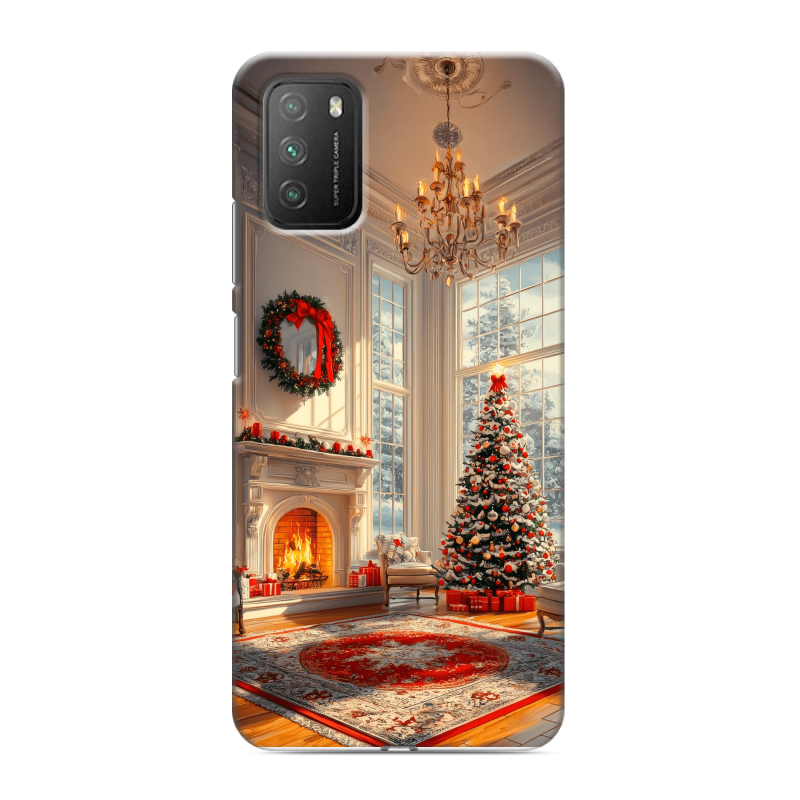 Пластиковый чехол на Xiaomi Poco M3 с принтом Новый год Пластиковый чехол на Xiaomi Poco M3 с принтом Новый год