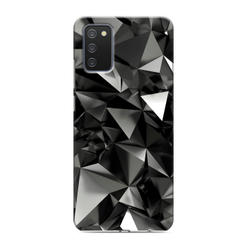 Силиконовый противоударный чехол на Samsung Galaxy A02s с принтом Черные кристаллы Силиконовый противоударный чехол на Samsung Galaxy A02s с принтом Черные кристаллы