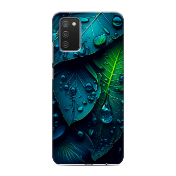 Силиконовый противоударный чехол на Samsung Galaxy A02s с принтом Листья Силиконовый противоударный чехол на Samsung Galaxy A02s с принтом Листья