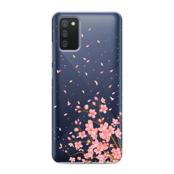 Силиконовый противоударный чехол на Samsung Galaxy A02s с принтом Ветка сакуры Силиконовый противоударный чехол на Samsung Galaxy A02s с принтом Ветка сакуры