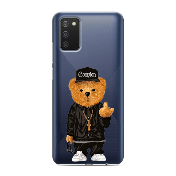 Силиконовый противоударный чехол на Samsung Galaxy A02s с принтом Мишка Силиконовый противоударный чехол на Samsung Galaxy A02s с принтом Мишка
