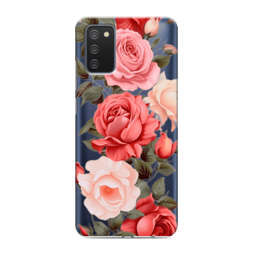 Силиконовый противоударный чехол на Samsung Galaxy A02s с принтом Розы Силиконовый противоударный чехол на Samsung Galaxy A02s с принтом Розы