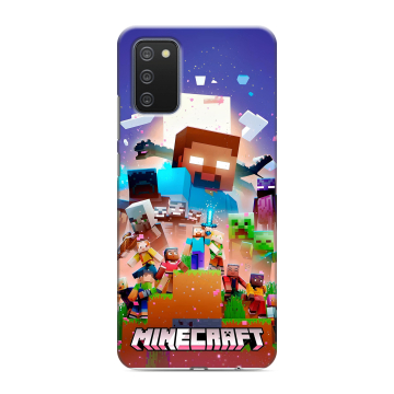 Силиконовый противоударный чехол на Samsung Galaxy A02s с принтом Майнкрафт Minecraft