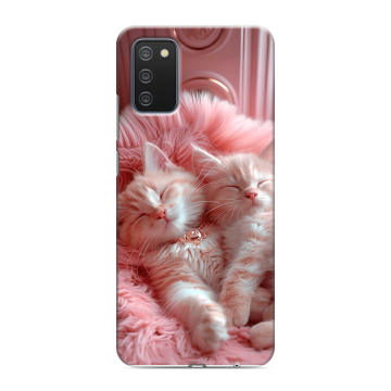 Силиконовый противоударный чехол на Samsung Galaxy A02s с принтом котята котики