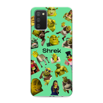 Силиконовый противоударный чехол на Samsung Galaxy A02s с принтом Шрек Shrek Силиконовый противоударный чехол на Samsung Galaxy A02s с принтом Шрек Shrek