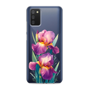 Силиконовый противоударный чехол на Samsung Galaxy A02s с принтом Цветы орхидеи Силиконовый противоударный чехол на Samsung Galaxy A02s с принтом Цветы орхидеи