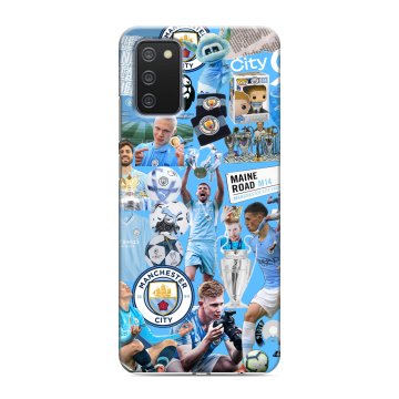 Силиконовый противоударный чехол на Samsung Galaxy A02s с принтом Man City Манчестер Сити Силиконовый противоударный чехол на Samsung Galaxy A02s с принтом Man City Манчестер Сити