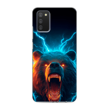 Силиконовый противоударный чехол на Samsung Galaxy A02s с принтом Медведь Силиконовый противоударный чехол на Samsung Galaxy A02s с принтом Медведь