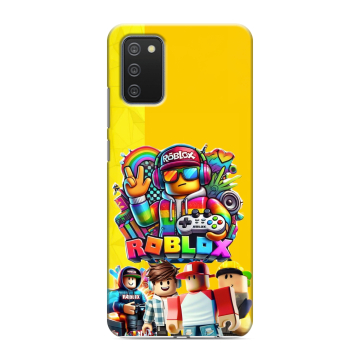 Силиконовый противоударный чехол на Samsung Galaxy A02s с принтом Roblox Роблокс