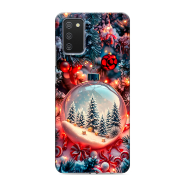 Силиконовый противоударный чехол на Samsung Galaxy A02s с принтом Новый год Силиконовый противоударный чехол на Samsung Galaxy A02s с принтом Новый год