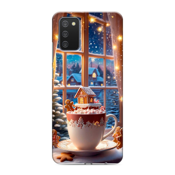 Силиконовый противоударный чехол на Samsung Galaxy A02s с принтом Новый год Силиконовый противоударный чехол на Samsung Galaxy A02s с принтом Новый год