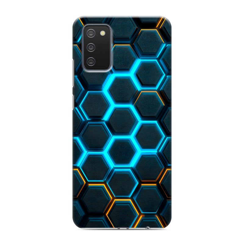 Пластиковый чехол на Samsung Galaxy A02s с принтом Неоновые соты Пластиковый чехол на Samsung Galaxy A02s с принтом Неоновые соты