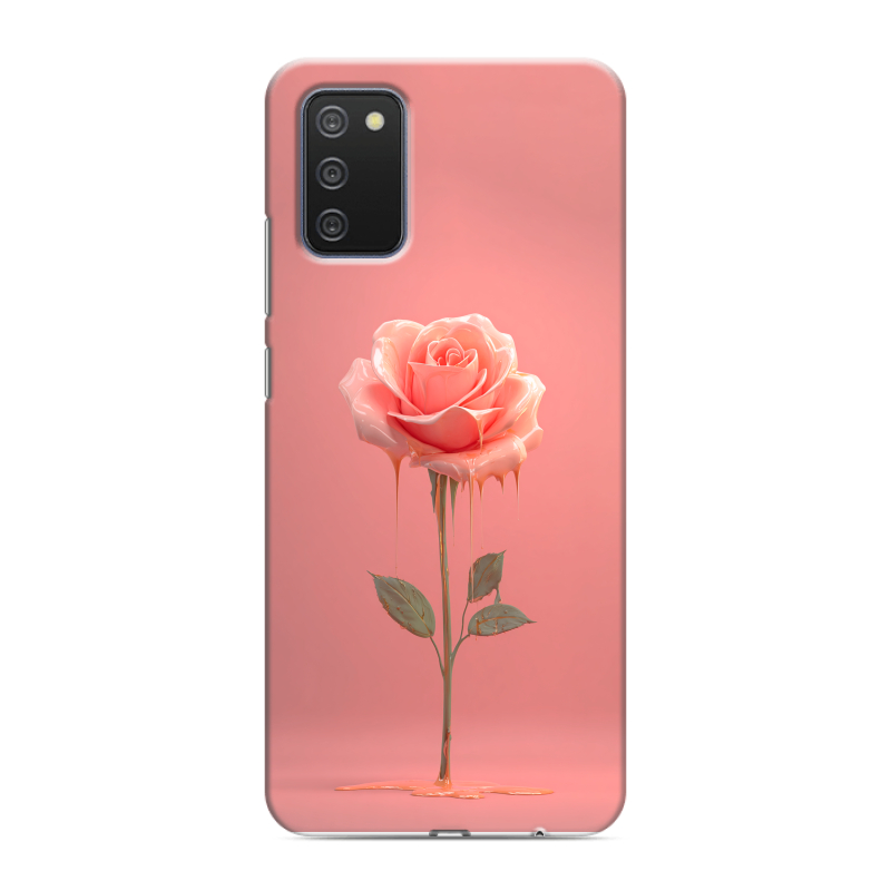 Силиконовый противоударный чехол на Samsung Galaxy A02s с принтом Розовая роза Силиконовый противоударный чехол на Samsung Galaxy A02s с принтом Розовая роза