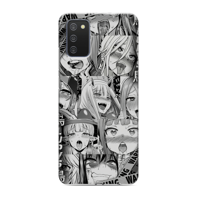 Силиконовый противоударный чехол на Samsung Galaxy A02s с принтом Ahegao Ахегао Аниме Силиконовый противоударный чехол на Samsung Galaxy A02s с принтом Ahegao Ахегао Аниме