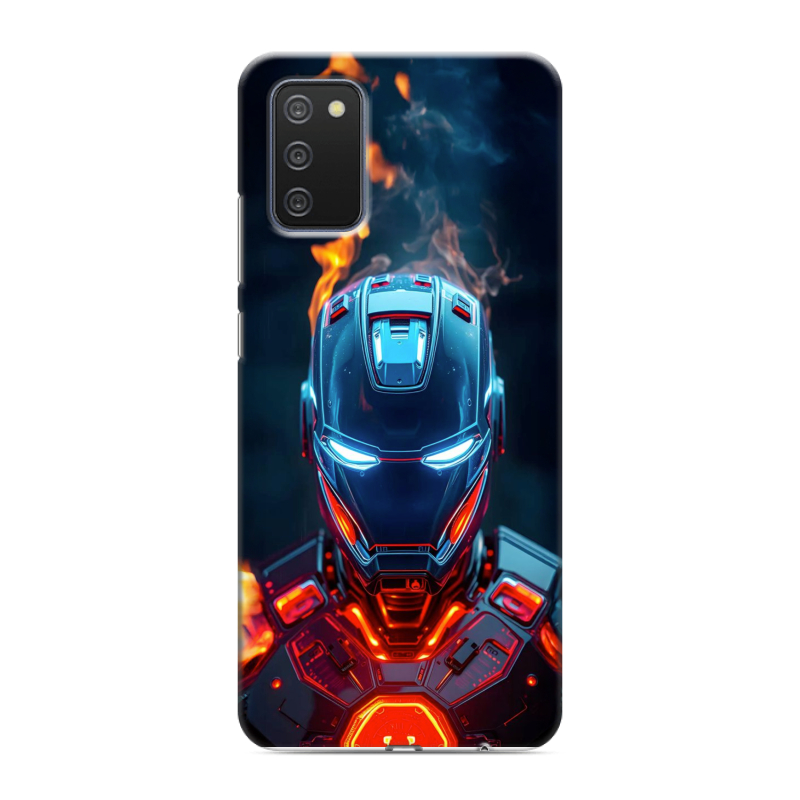 Силиконовый противоударный чехол на Samsung Galaxy A02s с принтом IronMan Железный человек Силиконовый противоударный чехол на Samsung Galaxy A02s с принтом IronMan Железный человек