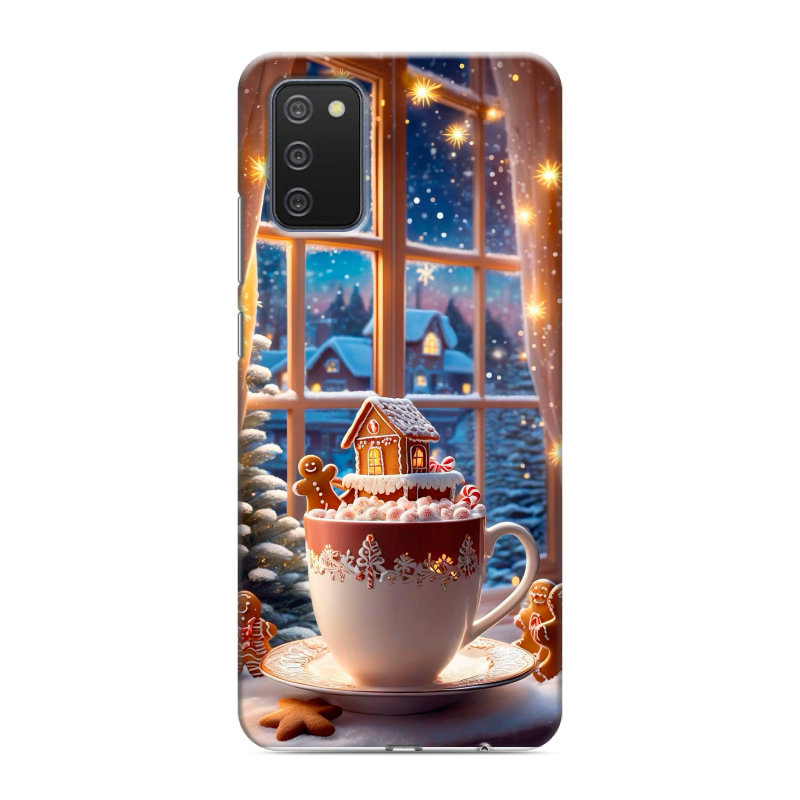 Силиконовый противоударный чехол на Samsung Galaxy A02s с принтом Новый год Силиконовый противоударный чехол на Samsung Galaxy A02s с принтом Новый год