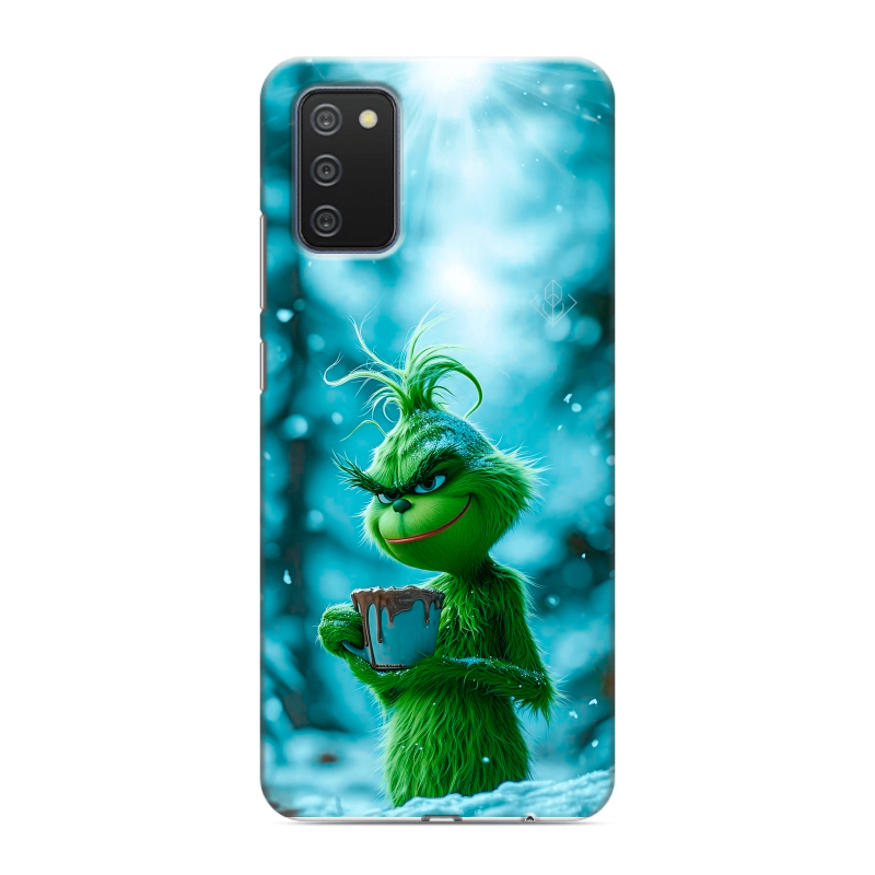 Пластиковый чехол на Samsung Galaxy A02s с принтом Новый год гринч Пластиковый чехол на Samsung Galaxy A02s с принтом Новый год гринч