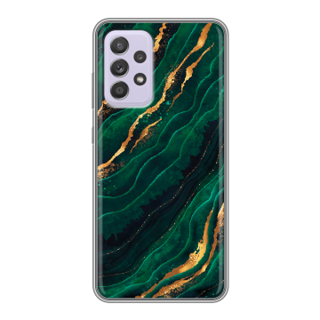 Силиконовый чехол на Samsung Galaxy A52 с принтом Мрамор зеленое золото Силиконовый чехол на Samsung Galaxy A52 с принтом Мрамор зеленое золото