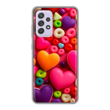 Силиконовый чехол на Samsung Galaxy A52 с принтом Сердечки Силиконовый чехол на Samsung Galaxy A52 с принтом Сердечки
