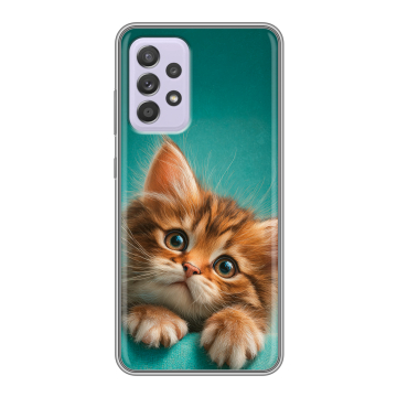 Силиконовый чехол на Samsung Galaxy A52 с принтом котенок
