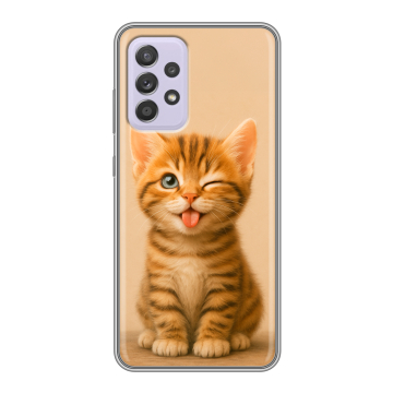 Силиконовый чехол на Samsung Galaxy A52 с принтом котенок