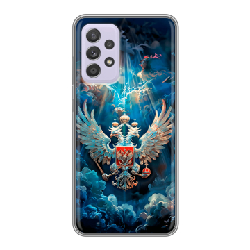 Силиконовый чехол на Samsung Galaxy A52 с принтом Герб флаг России