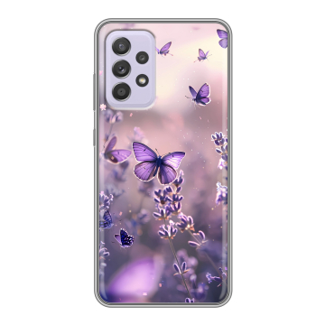 Силиконовый чехол на Samsung Galaxy A52 с принтом бабочки и лаванда Силиконовый чехол на Samsung Galaxy A52 с принтом бабочки и лаванда