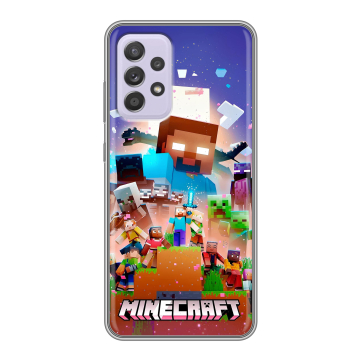 Силиконовый чехол на Samsung Galaxy A52 с принтом Майнкрафт Minecraft