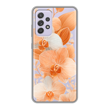 Силиконовый чехол на Samsung Galaxy A52 с принтом Бежевые цветы Силиконовый чехол на Samsung Galaxy A52 с принтом Бежевые цветы