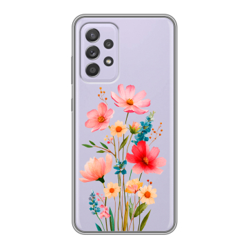 Силиконовый чехол на Samsung Galaxy A52 с принтом Цветы Силиконовый чехол на Samsung Galaxy A52 с принтом Цветы