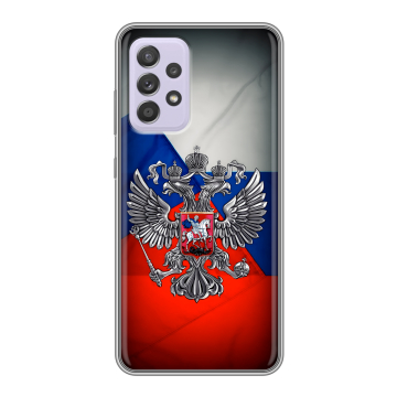 Силиконовый чехол на Samsung Galaxy A52 с принтом Флаг России Силиконовый чехол на Samsung Galaxy A52 с принтом Флаг России