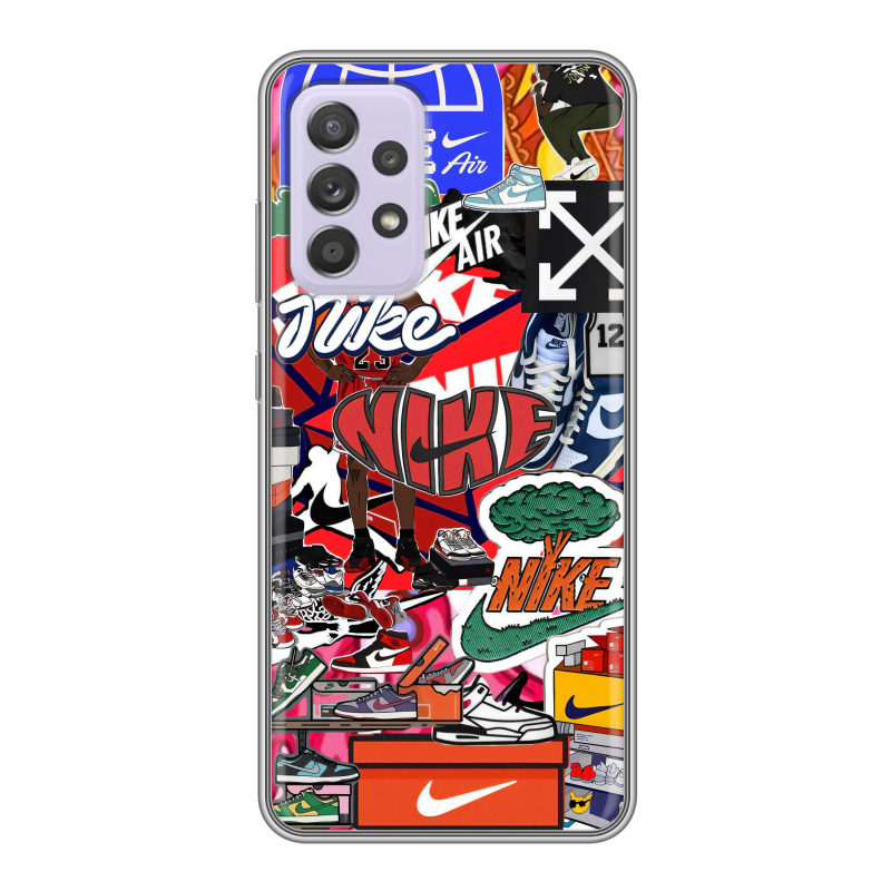Силиконовый чехол на Samsung Galaxy A52 с принтом Найк Nike яркий Силиконовый чехол на Samsung Galaxy A52 с принтом Найк Nike яркий