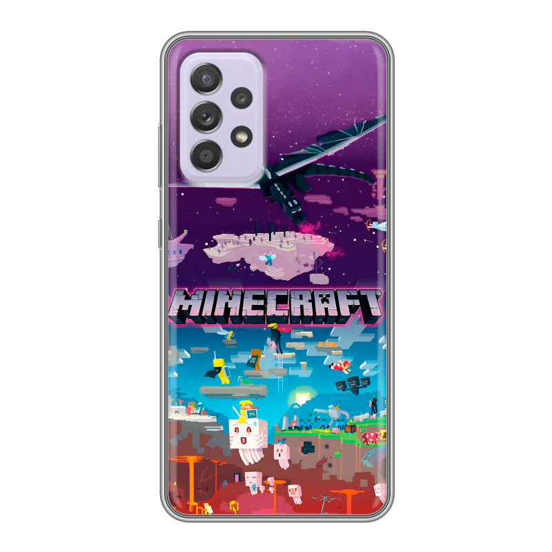 Силиконовый противоударный чехол на Samsung Galaxy A52 с принтом Майнкрафт Minecraft Силиконовый противоударный чехол на Samsung Galaxy A52 с принтом Майнкрафт Minecraft