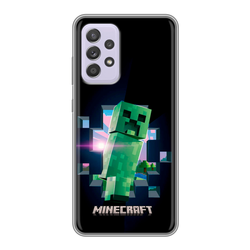 Силиконовый противоударный чехол на Samsung Galaxy A52 с принтом Майнкрафт Minecraft Силиконовый противоударный чехол на Samsung Galaxy A52 с принтом Майнкрафт Minecraft