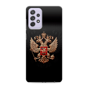 Силиконовый противоударный чехол на Samsung Galaxy A72 с принтом Герб России Силиконовый противоударный чехол на Samsung Galaxy A72 с принтом Герб России