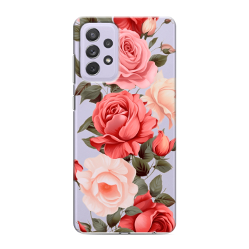 Силиконовый противоударный чехол на Samsung Galaxy A72 с принтом Розы Силиконовый противоударный чехол на Samsung Galaxy A72 с принтом Розы