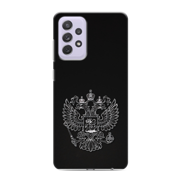 Силиконовый противоударный чехол на Samsung Galaxy A72 с принтом Герб России