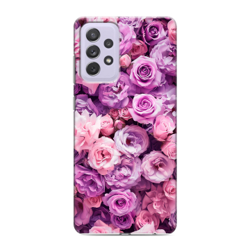 Силиконовый противоударный чехол на Samsung Galaxy A72 с принтом лавандовые розы Силиконовый противоударный чехол на Samsung Galaxy A72 с принтом лавандовые розы
