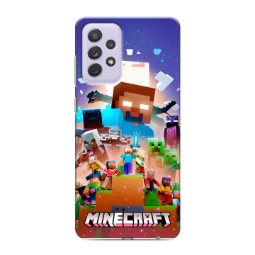 Силиконовый противоударный чехол на Samsung Galaxy A72 с принтом Майнкрафт Minecraft