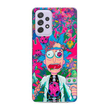 Силиконовый противоударный чехол на Samsung Galaxy A72 с принтом Рик и Морти Rick Morty