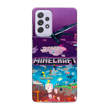 Силиконовый противоударный чехол на Samsung Galaxy A72 с принтом Майнкрафт Minecraft