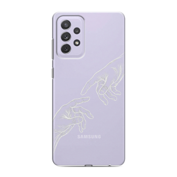 Силиконовый противоударный чехол на Samsung Galaxy A72 с принтом Сотворение мира Силиконовый противоударный чехол на Samsung Galaxy A72 с принтом Сотворение мира