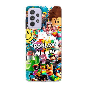 Силиконовый противоударный чехол на Samsung Galaxy A72 с принтом Roblox Роблокс