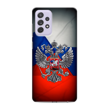 Силиконовый противоударный чехол на Samsung Galaxy A72 с принтом Флаг России Силиконовый противоударный чехол на Samsung Galaxy A72 с принтом Флаг России
