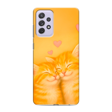 Силиконовый противоударный чехол на Samsung Galaxy A72 с принтом Милые котята