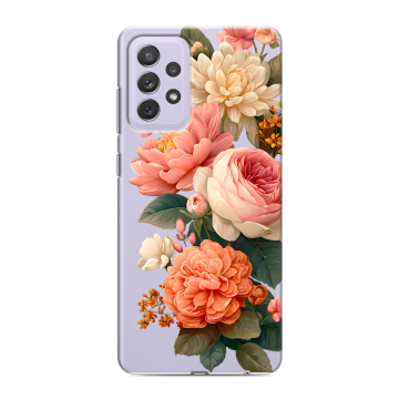Силиконовый противоударный чехол на Samsung Galaxy A72 с принтом цветы Силиконовый противоударный чехол на Samsung Galaxy A72 с принтом цветы