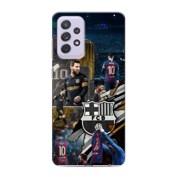 Силиконовый противоударный чехол на Samsung Galaxy A72 с принтом Messi Barcelona Силиконовый противоударный чехол на Samsung Galaxy A72 с принтом Messi Barcelona